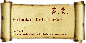 Polonkai Krisztofer névjegykártya